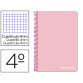 Cuaderno espiral liderpapel cuarto witty tapa dura 80h 75gr cuadro 4mm con margen color rosa