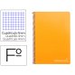 Cuaderno espiral liderpapel folio witty tapa dura 80h 75gr cuadro 4mm con margen color naranja