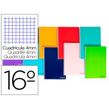 Cuaderno espiral liderpapel bolsillo dieciseavo smart tapa blanda 80h 60gr cuadro 4mm colores surtidos