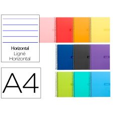 Cuaderno espiral liderpapel a4 crafty tapa forrada 80h 90 gr rayado horizontal con margen colores surtidos