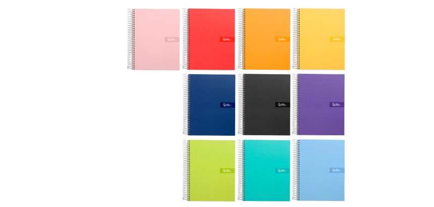 Cuaderno espiral liderpapel a4 crafty tapa forrada 80h 90gr pauta estrecha 2,5mm con margen colores surtidos