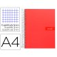 Cuaderno espiral liderpapel a4 micro crafty tapa forrada 120h 90 gr cuadro 5mm 5 bandas 4 colores color rojo