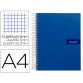 Cuaderno espiral liderpapel a4 micro crafty tapa forrada 120h 90 gr cuadro 5 mm 5 bandas 4 colores color azul