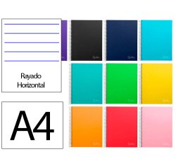 Cuaderno espiral liderpapel a4 micro jolly multidisciplina tapa forrada 140h 75gr 28h 5mm 112h hrtal.