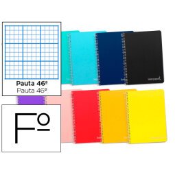 Cuaderno espiral liderpapel folio witty tapa dura 80h 75gr rayado nº46 colores surtidos