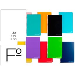 Cuaderno espiral liderpapel folio witty tapa dura 80h 75gr liso sin margen colores surtidos