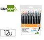 Rotulador liderpapel punta pincel extra suave bolsa de 12 unidades colores surtidos