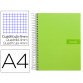 Cuaderno espiral liderpapel a4 crafty tapa forrada 80h 90 gr cuadro 4mm con margen color verde