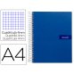 Cuaderno espiral liderpapel a4 crafty tapa forrada 80h 90 gr cuadro 4mm con margen color azul marino