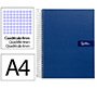 Cuaderno espiral liderpapel a4 crafty tapa forrada 80h 90gr cuadro 4mm con margen color azul marino
