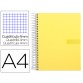 Cuaderno espiral liderpapel a4 crafty tapa forrada 80h 90 gr cuadro 4mm con margen color amarillo