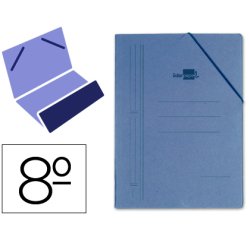 Carpeta liderpapel gomas octavo bolsa carton compacto azul