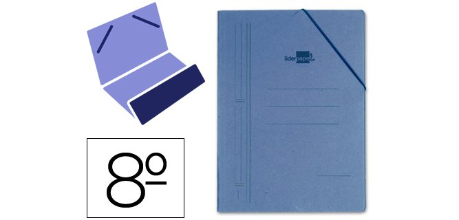 Carpeta liderpapel gomas octavo bolsa carton compacto azul