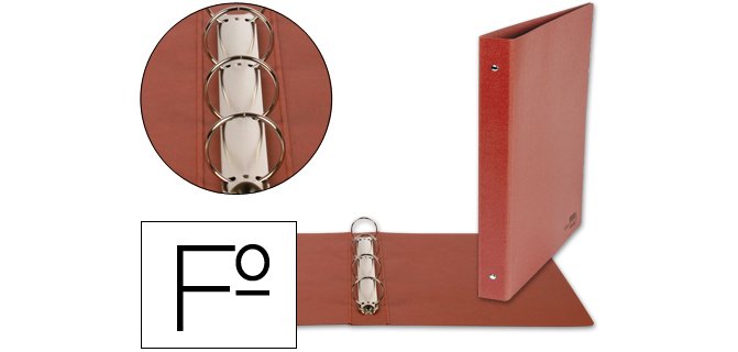 Carpeta de 2 o 4 anillas redondas liderpapel cartón cuero