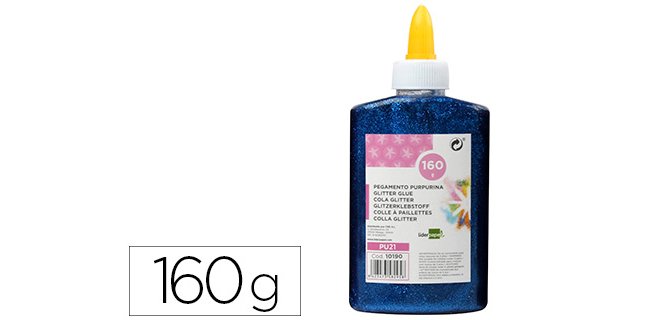 Purpurina pegamento liderpapel fantasia azul metalizado bote de 160 gr