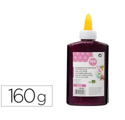 Purpurina pegamento liderpapel fantasia violeta metalizado bote de 160 gr