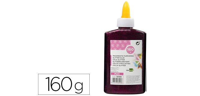 Purpurina pegamento liderpapel fantasia violeta metalizado bote de 160 gr