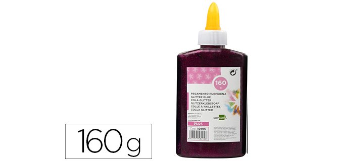 Purpurina pegamento liderpapel fantasia violeta metalizado bote de 160 gr