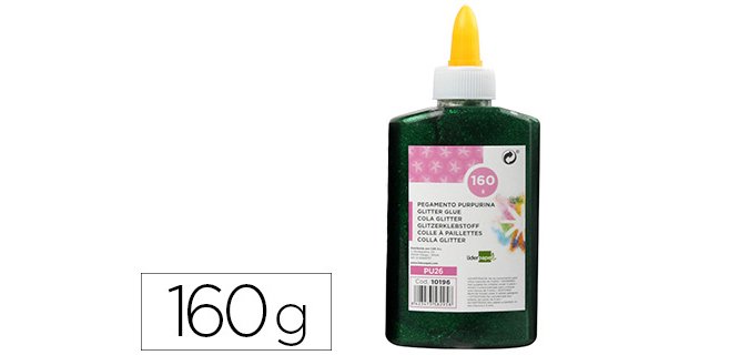 Purpurina pegamento liderpapel fantasia verde metalizado bote de 160 gr