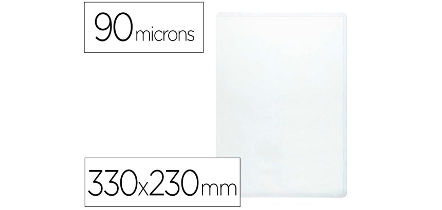 Funda portadocumento folio 90 micras pvc transparente