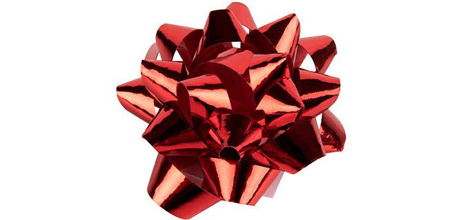 Lazo liderpapel fantasia mediano color rojo metalizado