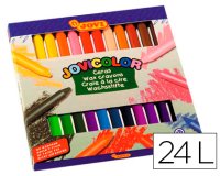 Lapices cera jovicolor caja de 24 unidades colores surtidos