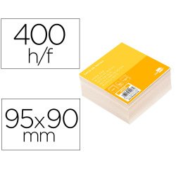 Taco papel liderpapel sin encolar blanco 400 hojas 95x90x40 mm 80 gr