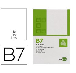 Bloc notas liderpapel liso b7 80 hojas 60g/m2 perforado