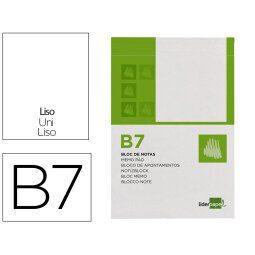 Bloc notas liderpapel liso b7 80 hojas 60g/m2 perforado