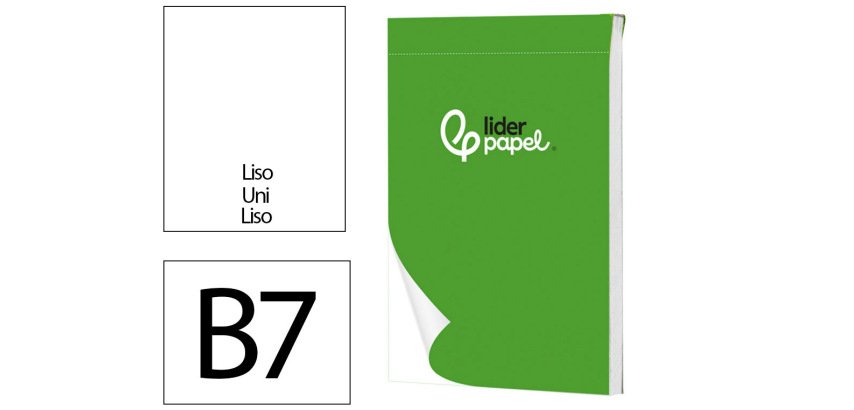 Bloc notas liderpapel liso b7 80 hojas 60g/m2 perforado