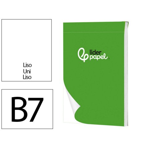 Bloc notas liderpapel liso b7 80 hojas 60g/m2 perforado