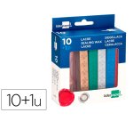 Lacre liderpapel con sello para carta caja de 10 barras colores surtidos
