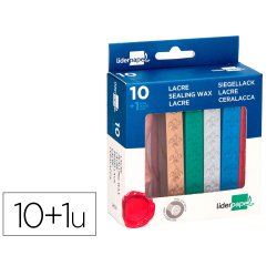 Lacre liderpapel con sello de carta juego de 10 barras colores surtidos