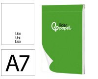 Bloc notas liderpapel liso a7 80 hojas 60g/m2 perforado
