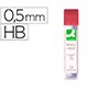 Minas q-connect grafito 0,5 mm hb estuche de 12 minas longitud 60 mm
