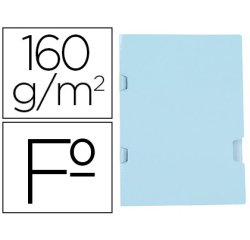 Subcarpeta liderpapel folio azul tres uñeros plastificada 160g/m2