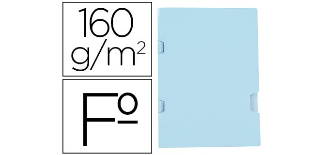 Subcarpeta liderpapel folio azul tres uñeros plastificada 160g/m2