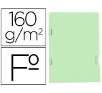 Subcarpeta liderpapel folio verde tres uñeros plastificada 160g/m2