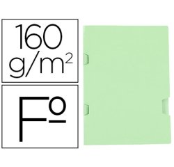 Subcarpeta liderpapel folio verde tres uñeros plastificada 160g/m2