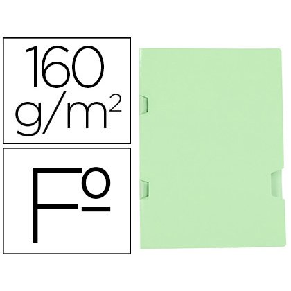 Subcarpeta liderpapel folio verde tres uñeros plastificada 160g/m2