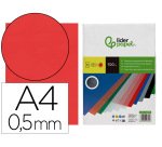 Cubiertas para encuadernar Liderpapel polipropileno A4  0,5 mm rojo translúcido - Paquete de 100 unidades