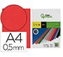 Cubiertas para encuadernar Liderpapel polipropileno A4  0,5 mm rojo translúcido - Paquete de 100 unidades