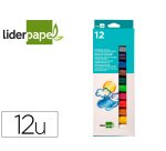 Tempera solida en barra liderpapel escolar 10 g caja de 12 colores surtidos