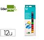 Tempera solida en barra liderpapel escolar 10 g caja de 12 colores surtidos