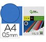 Cubiertas para encuadernar Liderpapel polipropileno A4 0,5 mm azul translúcido - Paquete de 100 unidades