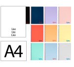 Cuaderno espiral liderpapel a4 wonder tapa plastico 80h 90gr liso colores surtidos