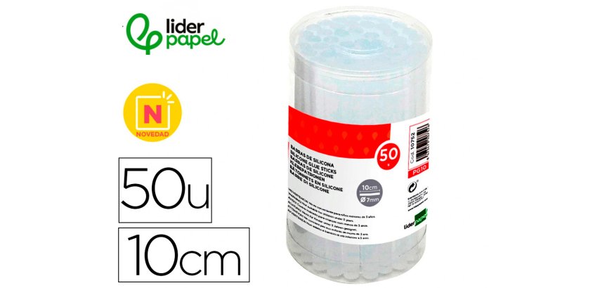 Barra termofusible liderpapel de 7 mm de diametro x 100 mm de alto caja de 50 unidades