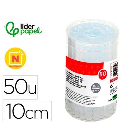 Barra termofusible liderpapel de 7 mm de diametro x 100 mm de alto caja de 50 unidades