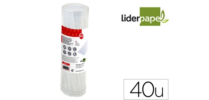 Barra termofusible liderpapel de 7 mm de diametro x 200 mm de alto bote de 40 unidades
