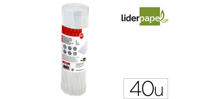 Barra termofusible liderpapel de 7 mm de diametro x 200 mm de alto bote de 40 unidades